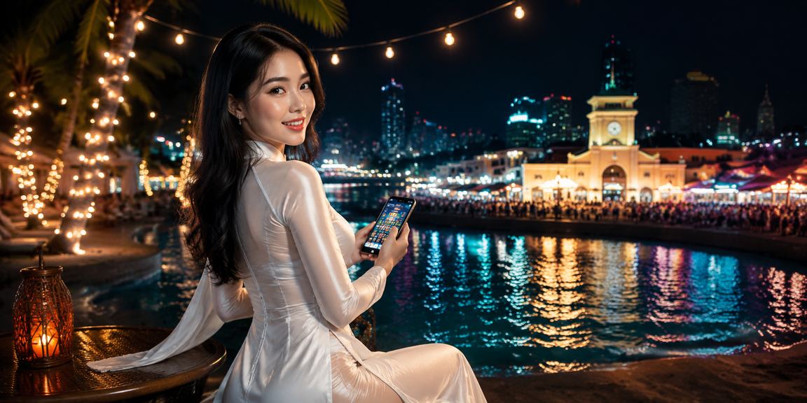 Phụ nữ mặc áo dài tại Thành phố Hồ Chí Minh trong không khí giải trí casino sôi động