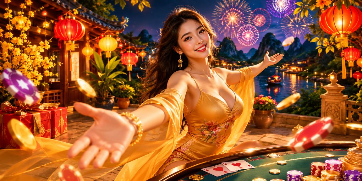 Người chơi tham gia trò chơi bài tại khu phố đèn lồng Hội An về đêm