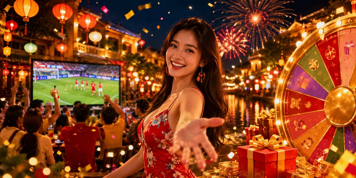 Không khí chợ đêm Hội An với người dùng trải nghiệm giải trí trực tuyến và xem số liệu phân tích trên điện thoại